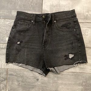 Black Denim Shorts
